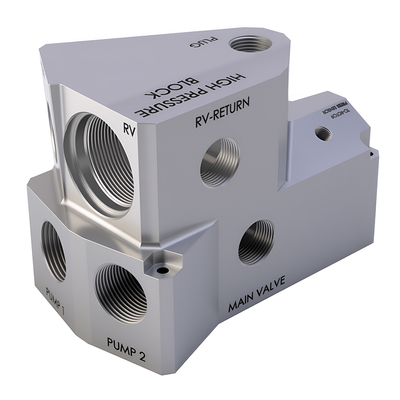 Custom CNC Machined Aluminum Hydraulic Manifold 3/4 Inch