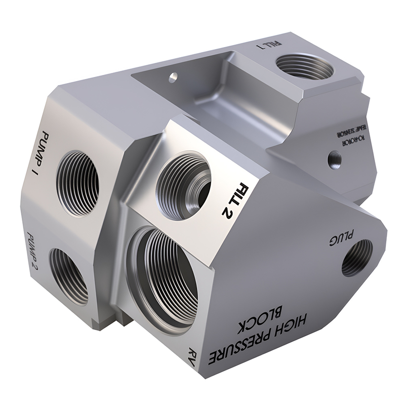 Custom CNC Machined Aluminum Hydraulic Manifold 3/4 Inch
