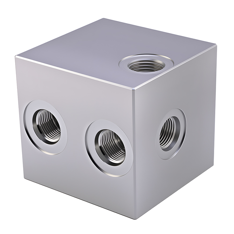 3/4 Inch Aluminum Hydraulic Manifold CNC Machined for Excavators