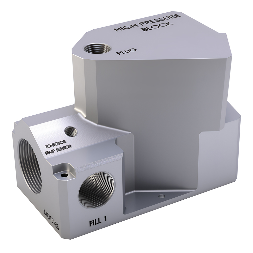 Custom CNC Machined Aluminum Hydraulic Manifold 3/4 Inch