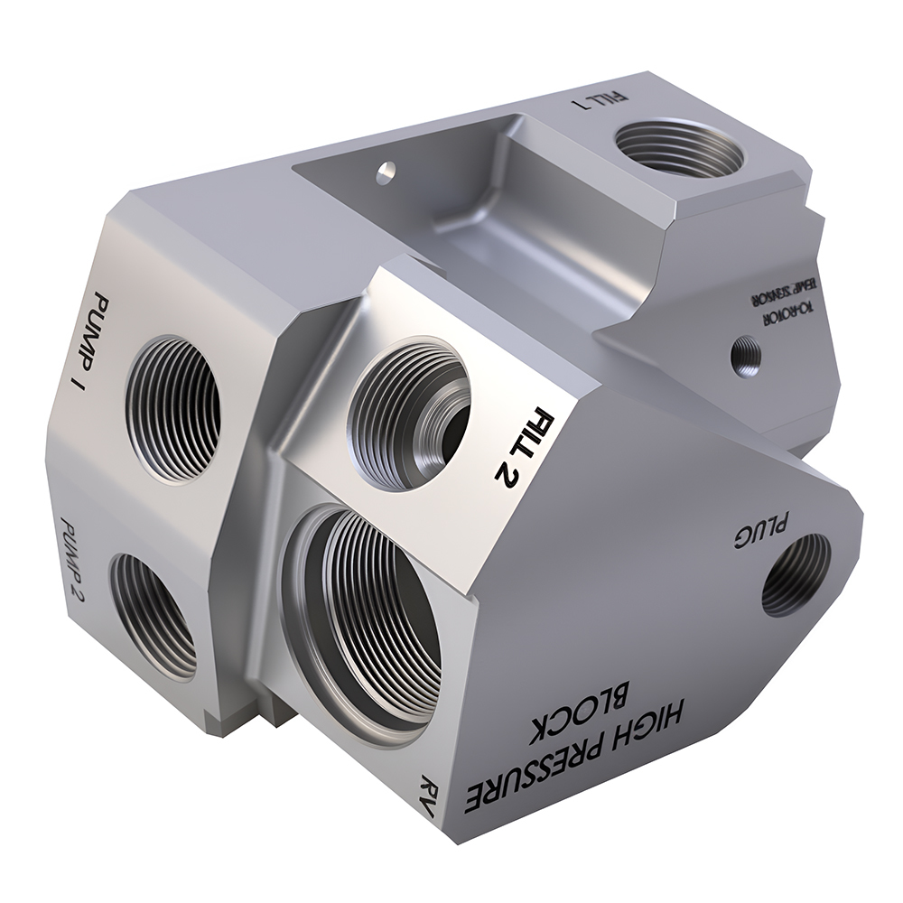 Custom CNC Machined Aluminum Hydraulic Manifold 3/4 Inch