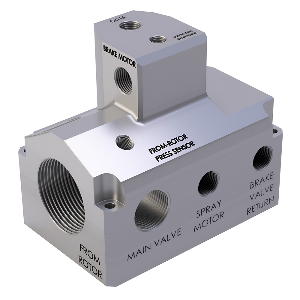 Custom CNC Machined Aluminum Hydraulic Manifold 3/4 Inch