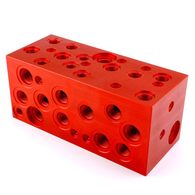 Manifold hydraulique personnalisé Machining CNC Manifold de soupape solénoïde anodisée